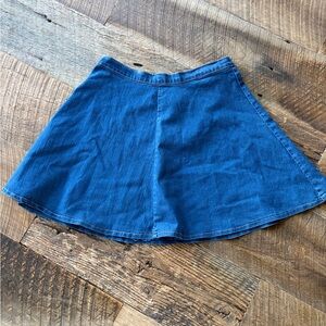 Denim A Line Mini Skirt Size L High Waist Stretch Casual